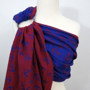Pollora Wrap Conversion Ring Sling Deep Ocean 100 Cotton Blue and