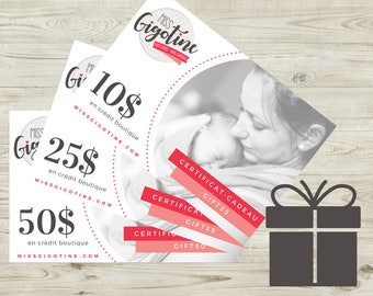FRENCH - ELECTRONIC Gift Certificate