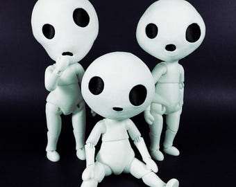 Tokaberry BJD Addon - KODAMA Head Pack (Ball Jointed Doll) for FDM/Resin Printing | Princess Mononoke Kodama Themed bjd  | Studio Ghibli