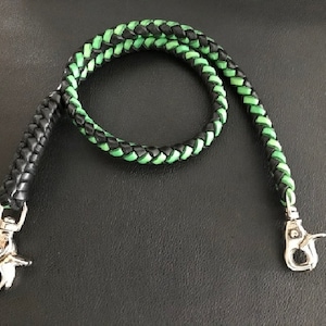 Leather Wallet Chain 18 inch - Braided Wallet Chain - Leather Wallet Strap - Geldbeutelkette aus Leder 45 cm