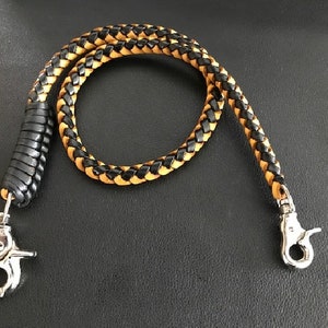Leather Wallet Chain - Braided Wallet Chain - Leather Wallet Strap - Leather wallet chain