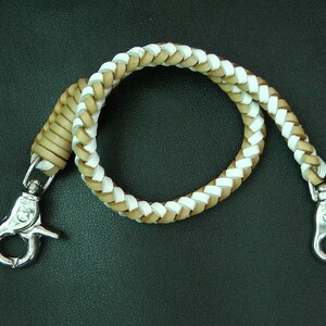 Chaîne de portefeuille en cuir 18 pouces - Chaîne de portefeuille tressée - Bracelet de portefeuille en cuir - Chaîne de portefeuille en cuir 45 cm