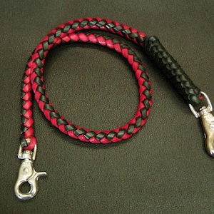 Leather Wallet Chain - Braided Wallet Chain - Leather Wallet Strap - Leather wallet chain