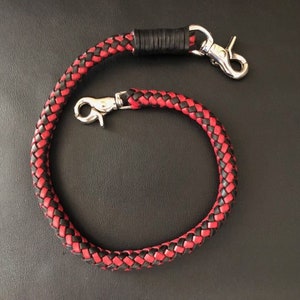 Leather Wallet Chain - Braided Wallet Chain - Leather Wallet Strap - Leather wallet chain
