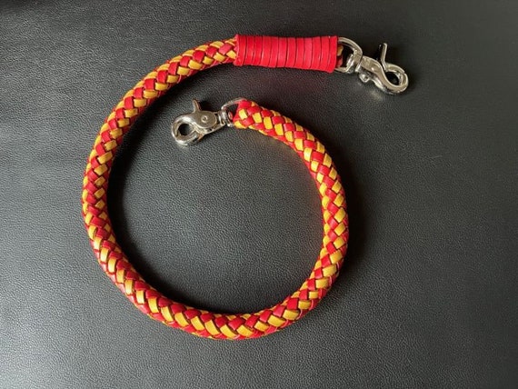 Leather Wallet Chain Braided Wallet Chain Leather Wallet Strap Geldbeutelkette aus Leder Etsy