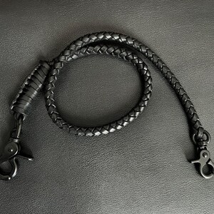 Cadena de cuero para billetera - Cadena de cuero trenzada para billetera - Correa de cuero para billetera - Cadena de cuero para billetera