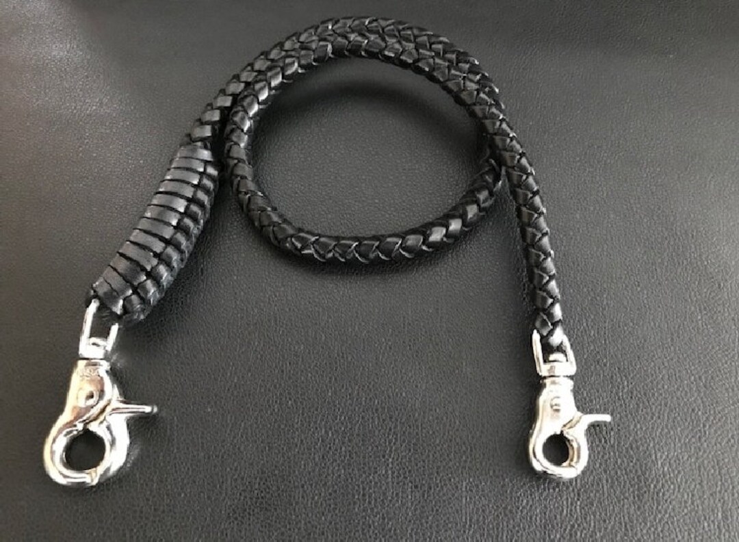 Leather Wallet Chain - Braided Wallet Chain - Leather Wallet Strap ...