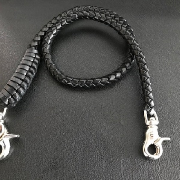 Leather Wallet Chain - Braided Wallet Chain - Leather Wallet Strap - Leather wallet chain #14