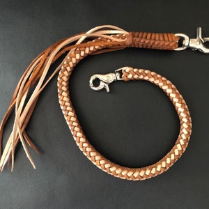 Leather Wallet Chain - Braided Wallet Chain - Leather Wallet Strap - Leather wallet chain
