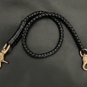 Leather Wallet Chain - Braided Wallet Chain - Leather Wallet Strap - Leather wallet chain