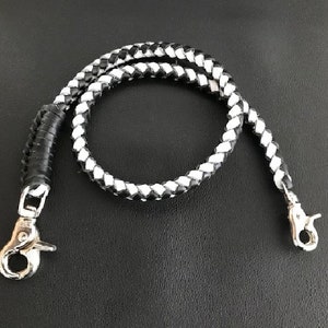 Leather Wallet Chain - Braided Wallet Chain - Leather Wallet Strap - Leather wallet chain
