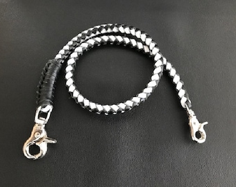 Amazon.com: Men's Braided Genuine Leather Wallet Chain with