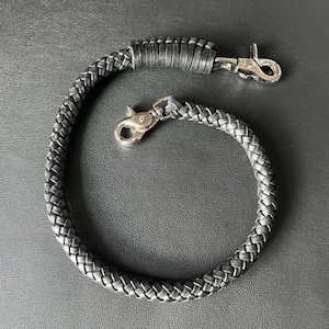 Leather Wallet Chain - Braided Wallet Chain - Leather Wallet Strap - Leather wallet chain
