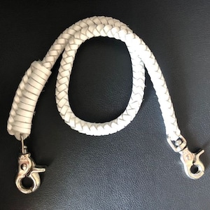 Leather Wallet Chain 18 inch - Braided Wallet Chain - Leather Wallet Strap - Geldbeutelkette aus Leder 45 cm
