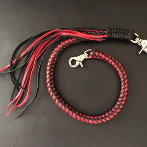 Leather Wallet Chain - Braided Wallet Chain - Leather Wallet Strap - Leather wallet chain