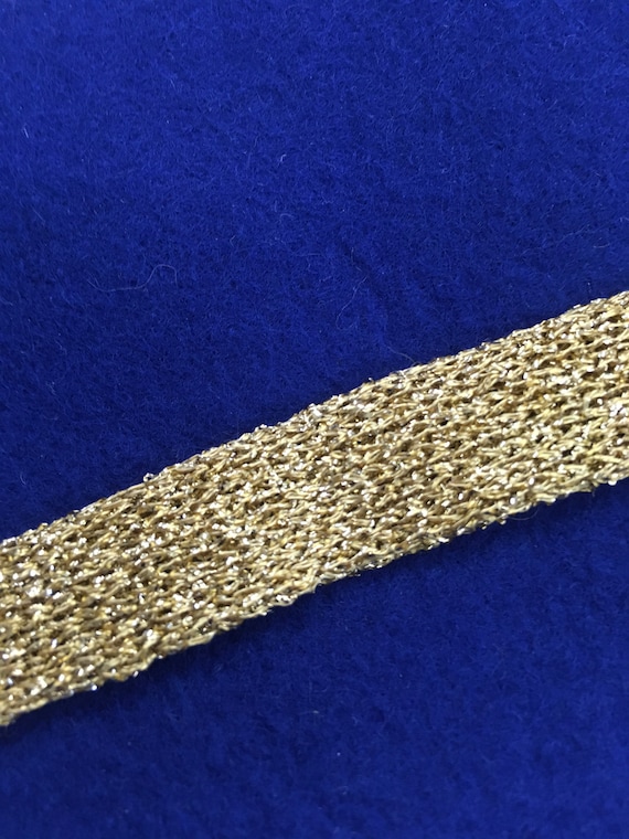 Gold Lurex Ratine and Cotton Foldover. 5/8 Wide, Lots of 32 Yards