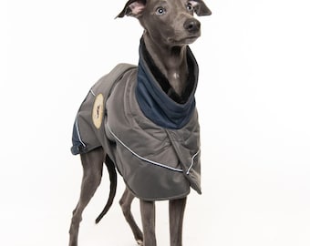 Greyhound Lurcher Whippet Padded Winter Jacket With Chest Bib