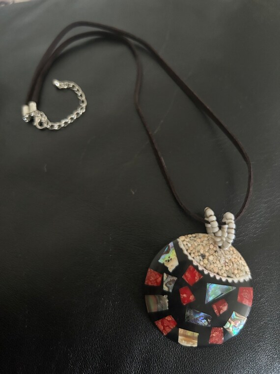 Shell, vintage, necklace, pendant, 90s, Y2K, larg… - image 4
