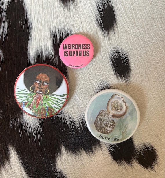 Vintage weird pins pin back button lot comic dark humor