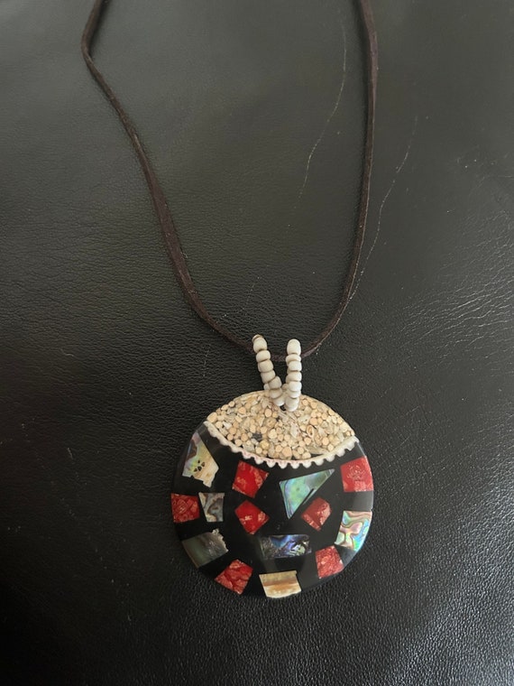 Shell, vintage, necklace, pendant, 90s, Y2K, larg… - image 2