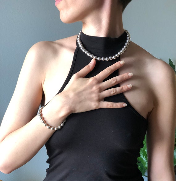 Classic Sterling Bracelet// necklace Matching Set