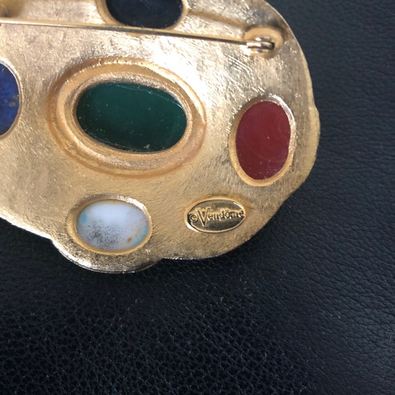designer, semi-precious, gem stone, brooch, pin, … - image 6