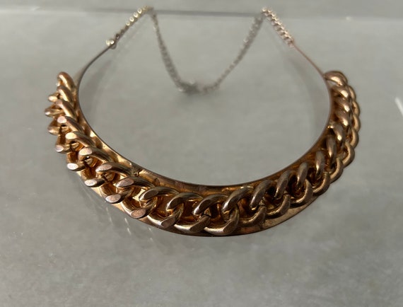 VINTAGE solid Copper choker chunky chain necklace… - image 3