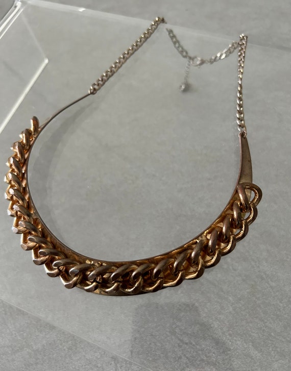 VINTAGE solid Copper choker chunky chain necklace… - image 5
