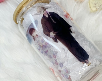 16oz Glass Can My Happy Marriage Lord Kudo and Miyo Saimori Anime Glass Can 16oz anime cup