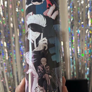 20oz Tumbler anime inspired Satoru Gojo  - Jujutsu Kaisen Anime Cup, Otaku Gift, Domain Expansion, sorcerer, white hair, blue eyes