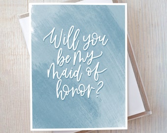 Hand-Lettered Maid of Honor Proposal Card (Digital Download)