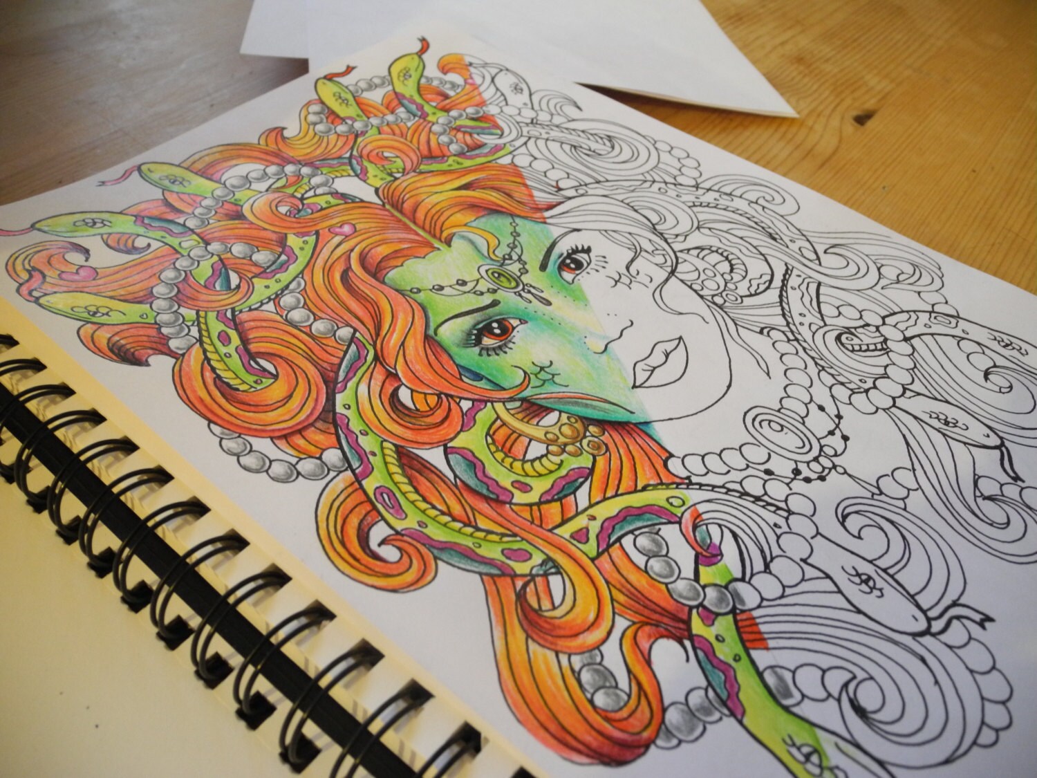 Colouring page from colour it book to designed and drawn by | Etsy