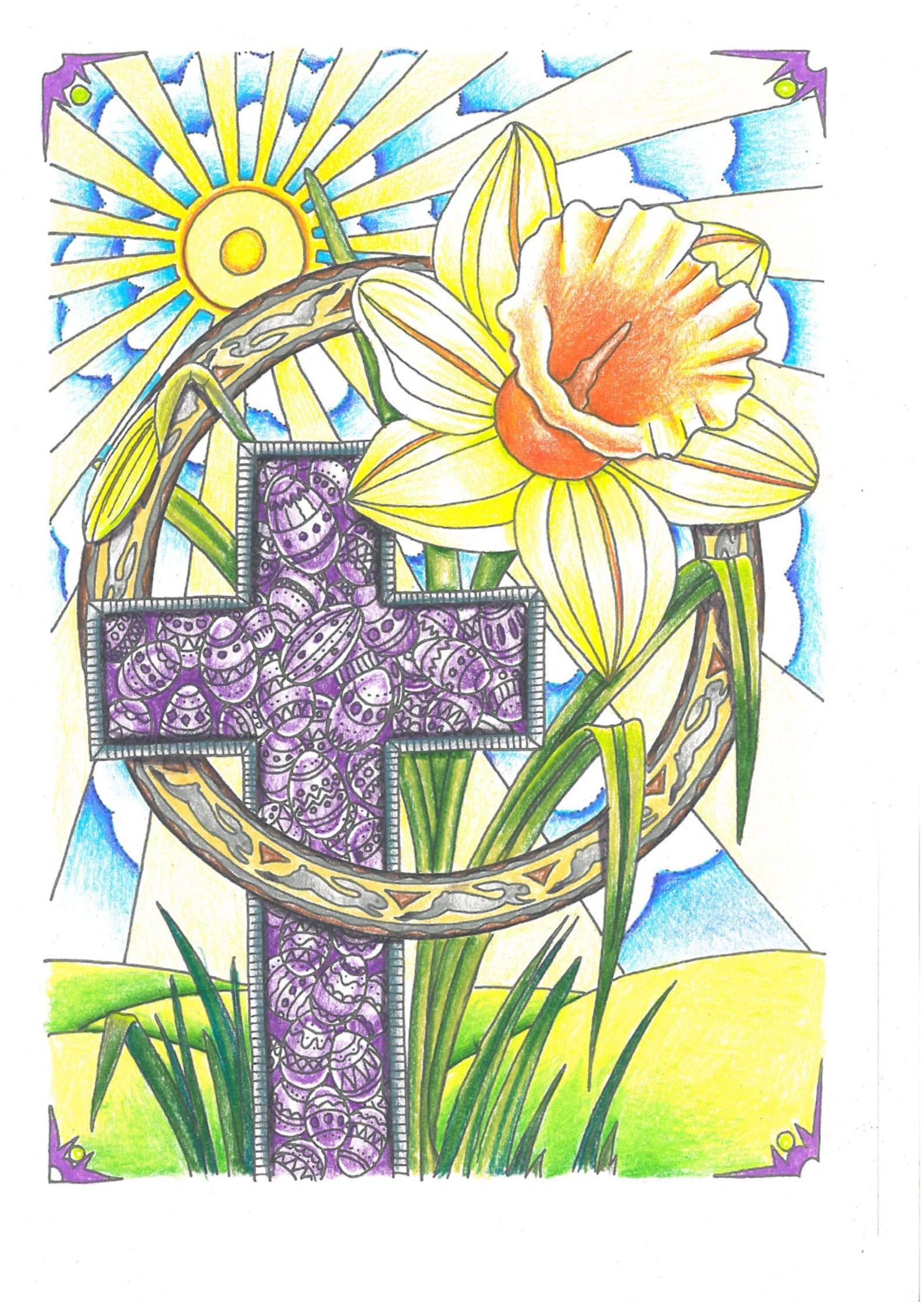 Easter Coloring Instant Digital Download