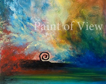 ECUANIMIDAD ء Impresión digital Pintura abstracta original