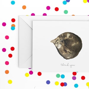 Cat Thank You Cards - Cat Stationery - Thank You Card 6 Pack - Sleeping Cat - Watercolor Cat - Cat Cards - Cat Theme Gift - Cat Stationery