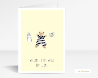 Nieuwe babykaart, pasgeboren babycadeau, Welcome To The World Little One,