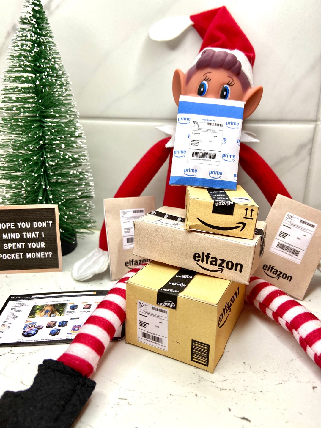 Elf Shopping Spree Elf Props Elfazon Packages DIY Elf Printable