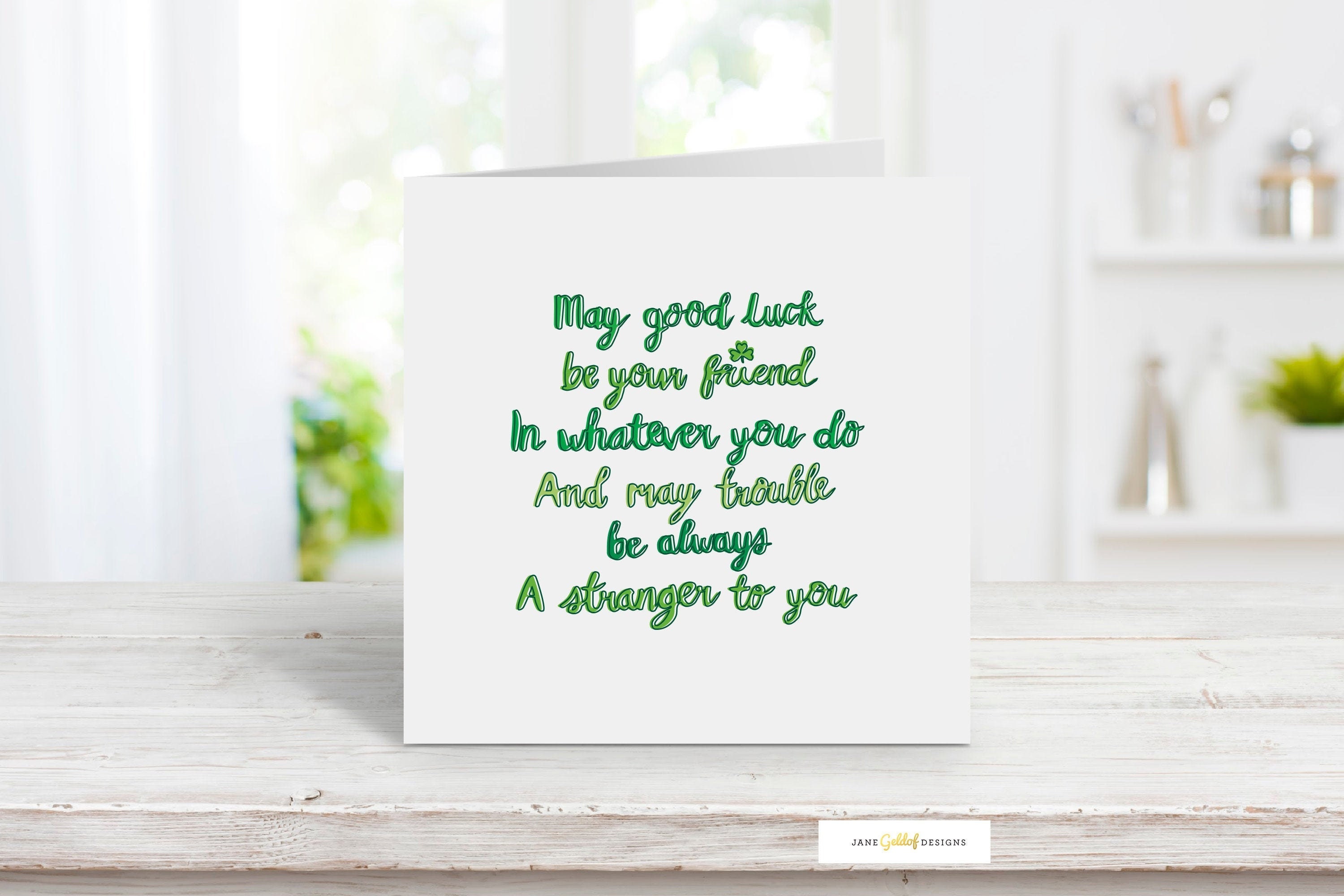 St Patricks Day Card, St Pattys Day, Irish Blessing, Good Luck Card
