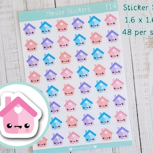 House / Home Cute Planner Stickers Household Bills , Finance Planning , Money Tracking Matte Sticker Sheet , Bullet Journal Bujo Diary image 1