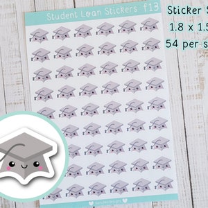 Student Loan Due Cute Planner Stickers Student Loans , University Bill , Finance Planning , Money Tracking Matte Sticker Sheet , bujo image 1