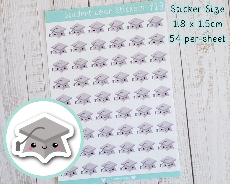 Student Loan Due Cute Planner Stickers Student Loans , University Bill , Finance Planning , Money Tracking Matte Sticker Sheet , bujo image 1