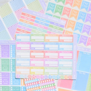 Planner Essentials Sticker - Planung Journal Scrapbooking Tagebuch To Do Liste Checkliste Fahnen Termin Arbeit Zahltag Bullet Journal Bujo