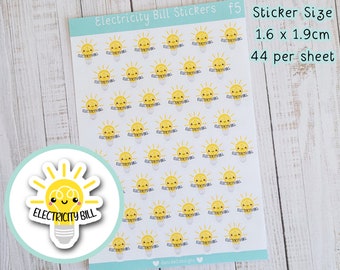 Duel Fuel Bill Cute Planner Stickers - Gas + Electric , Electricity , Heating  , Utility Bills , Finance Planning , Money Tracking Matte