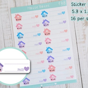 Huis / Thuis Leuke Planner Box Stickers - Financiële Planning, Geld Tracking Matte Sticker Vel, Lege Doos Bill Stickers, Verzekering