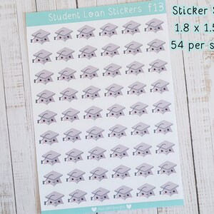 Student Loan Due Cute Planner Stickers Student Loans , University Bill , Finance Planning , Money Tracking Matte Sticker Sheet , bujo image 2