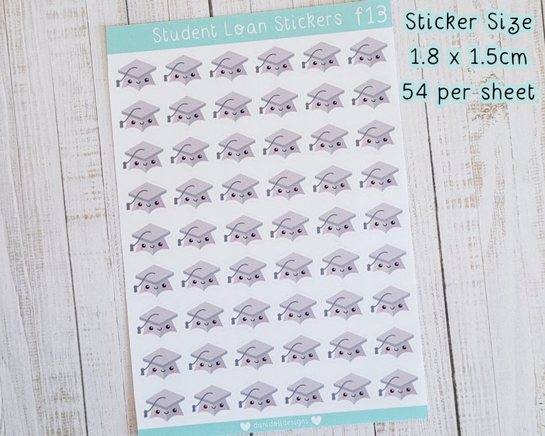 Student Loan Due Cute Planner Stickers Student Loans , University Bill , Finance Planning , Money Tracking Matte Sticker Sheet , bujo image 2