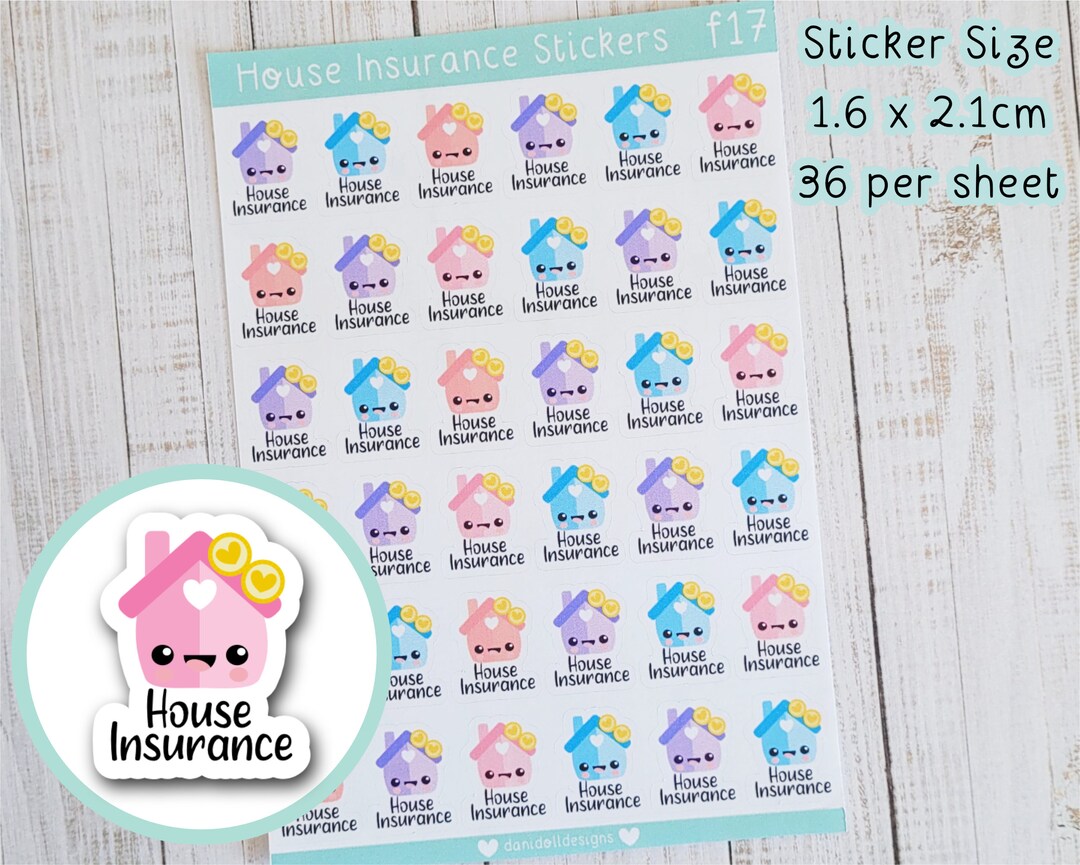 House Insurance Bill Cute Planner Stickers - Housing Costs , Home ...