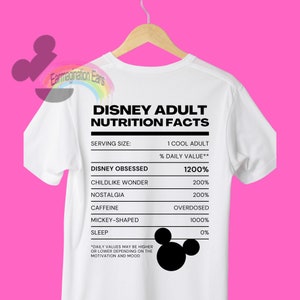 Disneyland Adult Nutrition Facts PNG | Cricut File | Silhouette PNG | Cut File
