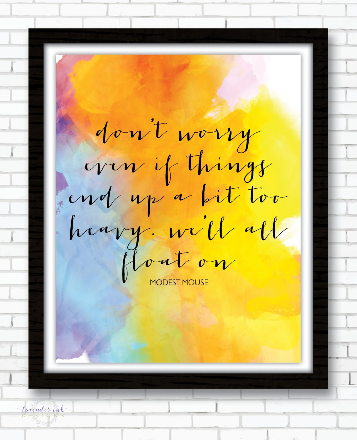 Modest mouse float on watercolor quote etsy