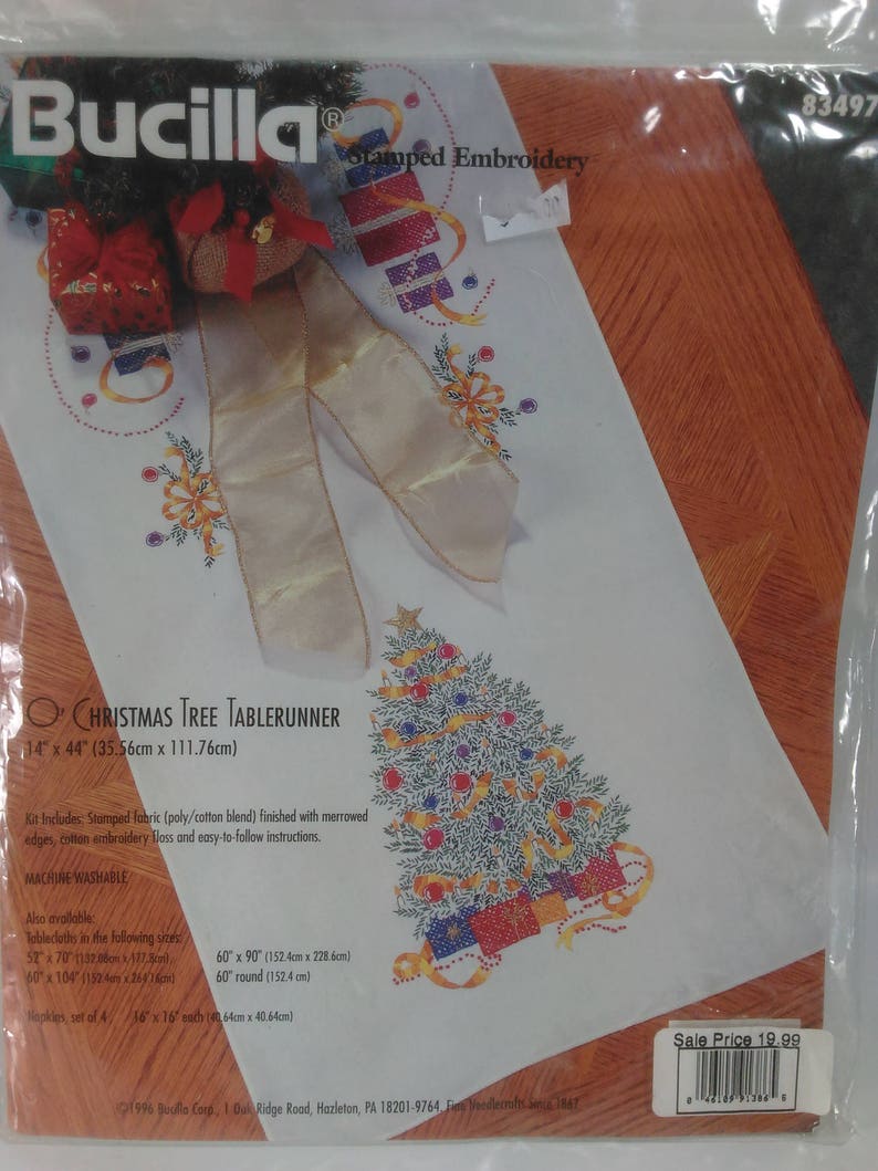 Christmas Trees Embroidery Table Runner Kit